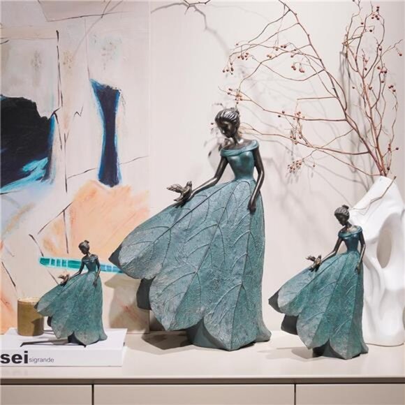 Fairy Statue Collection Home Decoration Leaf Angel Girls Resin Home Garden Decor - Picture 6 of 7